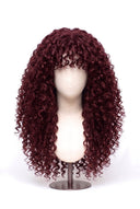 Deep Curl Echthaarperücke mit Pony