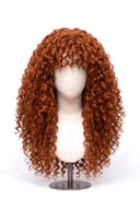 Deep Curl Echthaarperücke mit Pony