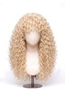 Deep Curl Echthaarperücke mit Pony