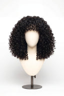 Deep Curl Bob-Echthaarperücke mit Pony