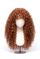 Deep Curl Echthaarperücke mit Pony