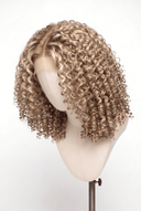 Deep Curl Bob Glueless Human Hair Wig in Shade 18/22 Cream Oat, Beige and Vanilla Blonde Highlights and Lowlights, by Kora Strand