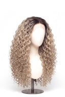Deep Curl Glueless Human Hair Wig in Shade T8/60 Ash Bronde, Ash Brown to Ash Beige Blonde Balayage, by Kora Strand