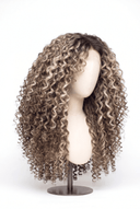 Deep Curl Layered Glueless Human Hair Wig in Shade T8-8/60 Vanilla Drift, Butter and Icy Blonde Highlights and Lowlights, by Kora Strand