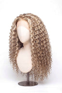 Deep Wave Glueless Human Hair Wig in Shade 18/60 Pearl Grain, Beige and Creamy Blonde Highlights and Lowlights, by Kora Strand