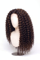 Deep Wave Glueless Human Hair Wig in Shade 2/6 Espresso Chestnut, Dark and Chestnut Brown Highlights and Lowlights, by Kora Strand