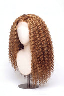 Deep Wave Glueless Human Hair Wig in Shade 27/30 Apricot Flame, Golden Copper Blonde Highlights and Lowlights, by Kora Strand