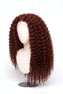 Deep Wave Glueless Human Hair Wig in Shade 33 Auburn Éclat, Dark Auburn Copper Red, by Kora Strand
