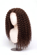 Deep Wave Glueless Human Hair Wig in Shade 4 Cacao Riche, Chocolate Brown, by Kora Strand