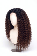 Deep Wave Glueless Human Hair Wig in Shade T1B/4 Noire Melt, Off Black to Chocolate Brown Balayage, by Kora Strand