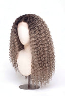 Deep Wave Glueless Human Hair Wig in Shade T5-9/55 Stone Melt, Rooted Ash Brown to Light Ash Blonde Balayage, by Kora Strand