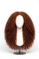 Kinky Curly Glueless Human Hair Wig in Shade 350 Copper Sol, Ginger Copper Red, by Kora Strand