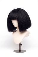 Kinky Straight Bob Fringe Glueless Human Hair Wig in Shade 1 Noire Absolu, Jet Black, by Kora Strand