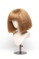 Kinky Straight Bob Fringe Glueless Human Hair Wig in Shade 27 Miel Doré, Honey Golden Blonde, by Kora Strand