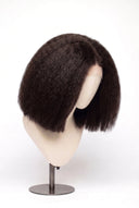 Kinky Straight Bob Glueless Human Hair Wig in Shade 2 Midnight Espresso, Darkest Brown, by Kora Strand
