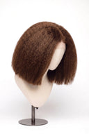 Kinky Straight Bob Glueless Human Hair Wig in Shade 6 Maple Brun, Light Chestnut Brown, by Kora Strand