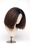 Kinky Straight Bob Glueless Human Hair Wig in Shade T1B/4 Noire Melt, Off Black to Chocolate Brown Balayage, by Kora Strand