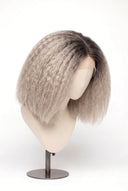 Kinky Straight Bob Glueless Human Hair Wig in Shade T5/20 Mink Root, Rooted Ash Brown to Ash Blonde Balayage, by Kora Strand