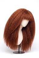 Kinky Straight Fringe Glueless Human Hair Wig in Shade 350 Copper Sol, Ginger Copper Red, by Kora Strand