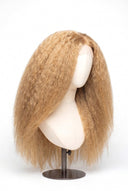 Kinky Straight Glueless Human Hair Wig in Shade 27 Miel Doré, Honey Golden Blonde, by Kora Strand