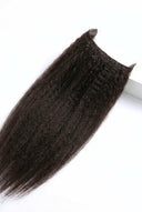 Kinky Straight Halo Extension in Virgin Human Hair with Lightweight Invisible Crown Wire with Stabilising Clips by Kora Strand