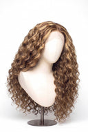 Loose Wave Glueless Human Hair Wig in Shade 6/27 Honeywood, Light Brown and Honey Blonde Highlights and Lowlights, by Kora Strand