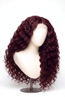 Loose Wave Glueless Human Hair Wig in Shade 99J Wine Ink, Deep Burgundy Wine Red, by Kora Strand