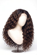 Loose Wave Glueless Human Hair Wig in Shade T2-2/4 Cocoa Melt, Dark to Medium Brown Highlights and Lowlights, by Kora Strand