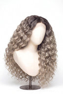 Loose Wave Glueless Human Hair Wig in Shade T5/20 Mink Root, Rooted Ash Brown to Ash Blonde Balayage, by Kora Strand
