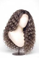 Loose Wave Glueless Human Hair Wig in Shade T5-7/20 Mink Ash, Rooted Dark Ash Blonde Balayage Blend, by Kora Strand
