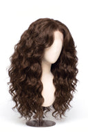 Loose Wave Layered Glueless Human Hair Wig in Shade 4 Cacao Riche, Chocolate Brown, by Kora Strand