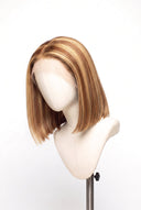 Silk Straight Bob Glueless Human Hair Wig in Shade 27/30 Apricot Flame, Golden Copper Blonde Highlights and Lowlights, by Kora Strand