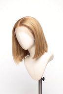 Silk Straight Bob Glueless Human Hair Wig in Shade 27 Miel Doré, Honey Golden Blonde, by Kora Strand