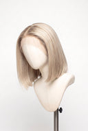 Silk Straight Bob Glueless Human Hair Wig in Shade 60 Ecru Pearl, Frosted Ash Beige Blonde, by Kora Strand