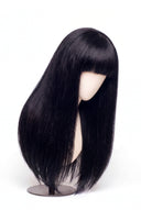Silk Straight Fringe Glueless Human Hair Wig in Shade 1 Noire Absolu, Jet Black, by Kora Strand