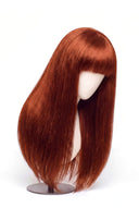 Silk Straight Fringe Glueless Human Hair Wig in Shade 350 Copper Sol, Ginger Copper Red, by Kora Strand