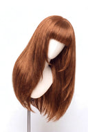 Silk Straight Fringe Layered Glueless Human Hair Wig in Shade 30 Smoked Amber, Light Auburn with Copper Gold Undertones, by Kora Strand