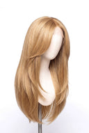 Silk Straight Layered Glueless Human Hair Wig in Shade 27 Miel Doré, Honey Golden Blonde, by Kora Strand