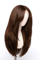 Silk Straight Layered Glueless Human Hair Wig in Shade 4 Cacao Riche, Chocolate Brown, by Kora Strand