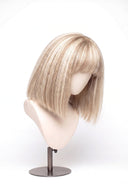 Yaki Straight Bob Fringe Glueless Human Hair Wig in Shade 18/60 Pearl Grain, Beige and Creamy Blonde Highlights and Lowlights, by Kora Strand