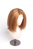 Yaki Straight Bob Glueless Human Hair Wig in Shade 27/30 Apricot Flame, Golden Copper Blonde Highlights and Lowlights, by Kora Strand