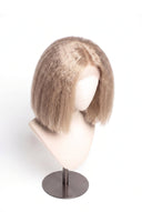 Yaki Straight Bob Glueless Human Hair Wig in Shade 60 Ecru Pearl, Frosted Ash Beige Blonde, by Kora Strand