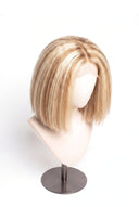Yaki Straight Bob Glueless Human Hair Wig in Shade 613/27 Golden Cream, Light and Honey Blonde Highlights and Lowlights, by Kora Strand