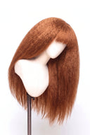 Yaki Straight Fringe Glueless Human Hair Wig in Shade 30 Smoked Amber, Light Auburn with Copper Gold Undertones, by Kora Strand