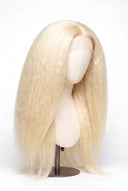 Yaki Straight Glueless Human Hair Wig in Shade 613 Porcelain Gold, Neutral Warm Bleach Blonde, by Kora Strand