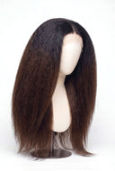 Yaki Straight Glueless Human Hair Wig in Shade T1B/4 Noire Melt, Off Black to Chocolate Brown Balayage, by Kora Strand