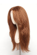 Yaki Straight Layered Glueless Human Hair Wig in Shade 30 Smoked Amber, Light Auburn with Copper Gold Undertones, by Kora Strand