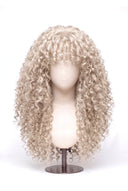 Deep Curl Echthaarperücke mit Pony
