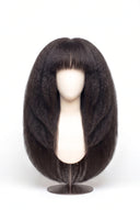 Kinky Straight Fringe Layered Wig