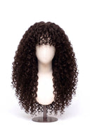 Deep Curl Echthaarperücke mit Pony